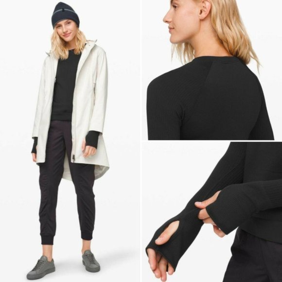 Lululemon Rest Less Pullover Black Warm Running 2 - Picture 2 of 8